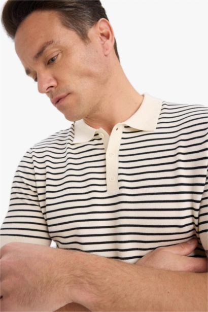 Standard Fit Knitwear Short Sleeve Polo T-Shirt