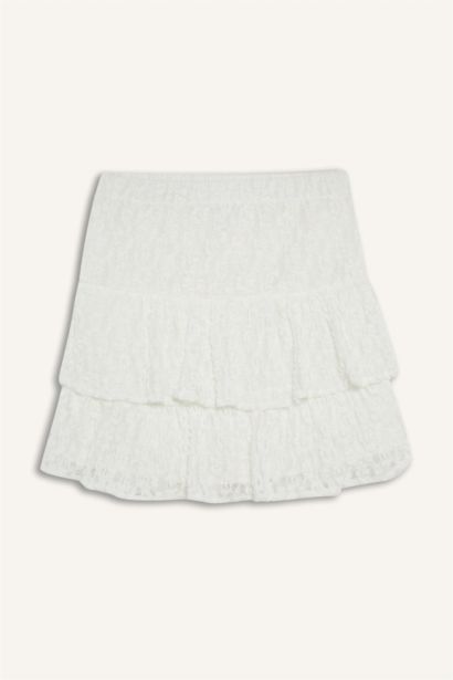 Coool A Kesim Normal Bel Penye Astar Dantel Mini Etek