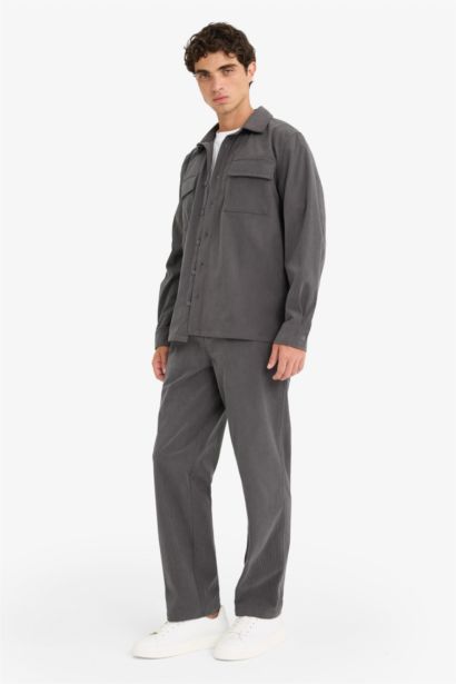 بنطرون مخمل مضلع وايد ليج وايد ليج