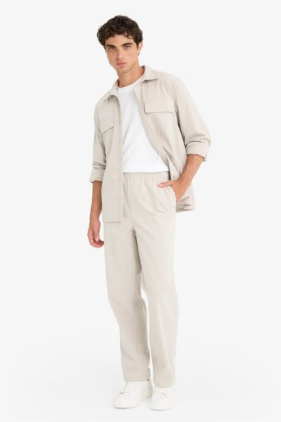 بنطرون مخمل مضلع وايد ليج وايد ليج