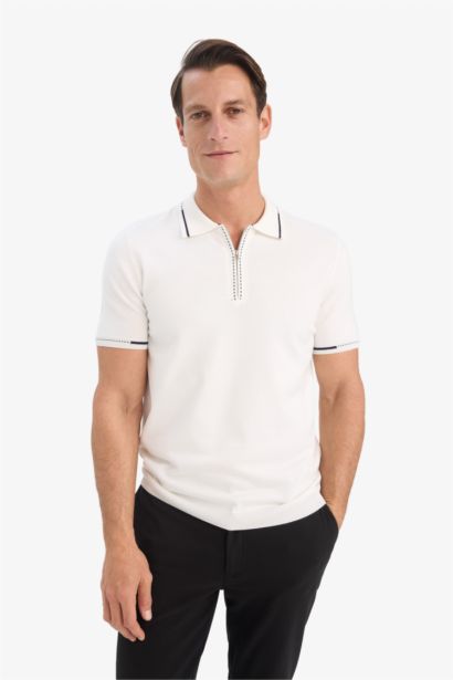 Coupe standard Tricot Polo à manches courtes