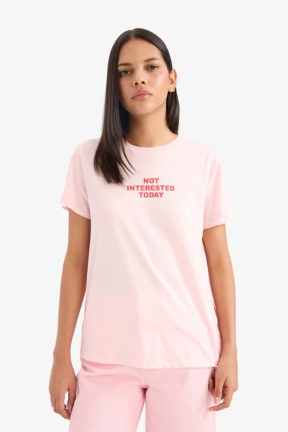 %100 Pamuk Relax Fıt Baskılı Penye Tişört