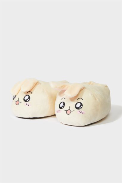 Kadın Tavşan Temalı Düz Taban Panduf