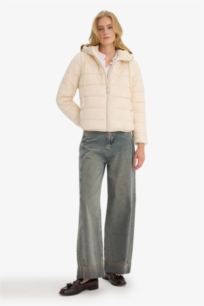 Su Geçirmez Regular Fıt Kapüşonlu Suni Kürk Astarlı Mont