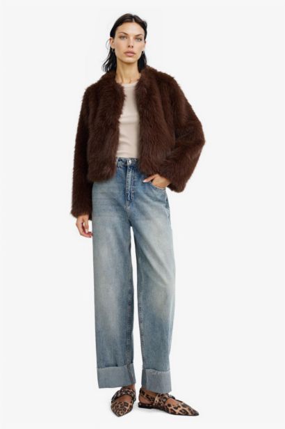 Regular Fit Kısa Suni Kürk