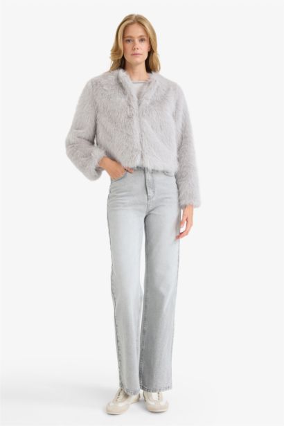 Regular Fit Fur Faux Fur