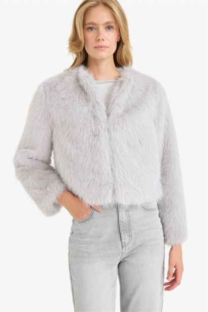 Regular Fit Fur Faux Fur