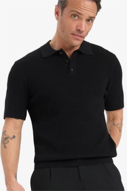 Standard Fit Knitwear Short Sleeve Polo T-Shirt