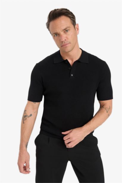 Standard Fit Knitwear Short Sleeve Polo T-Shirt