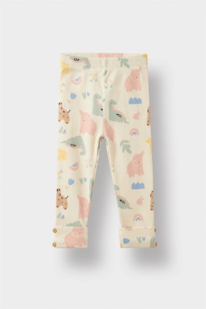 Baby Girl Animal Print Sweatshirt Fabric 2 Piece Set