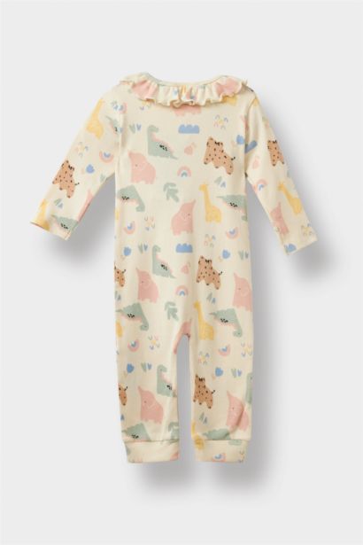 Baby Girl Newborn Animal Printed Corduroy Jumpsuit
