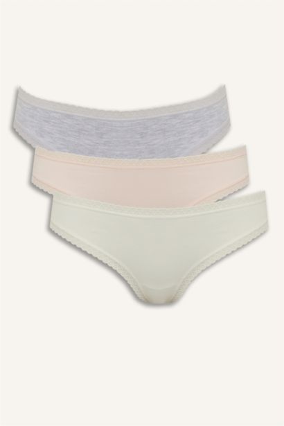 Fall in Love Lace Detailed 3 Piece Brazilian Panties