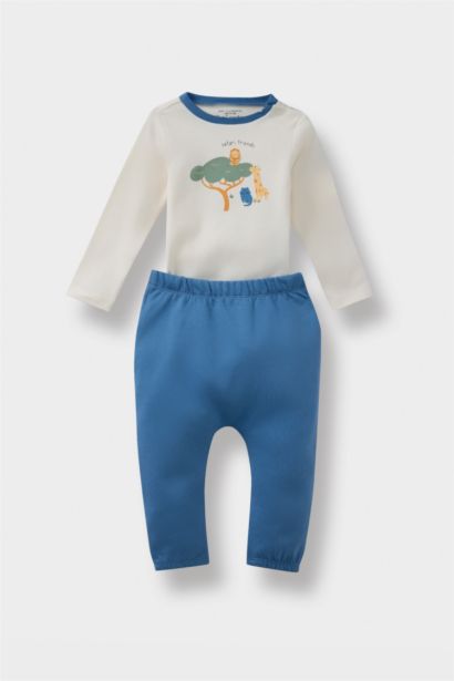 Baby Boy Safari Printed T-Shirt Sweatpants 2 Piece Set