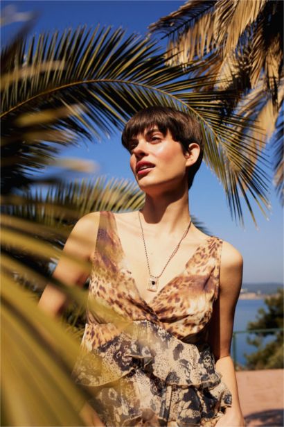 қалыпты пішім жануар v жаға Жеңсіз Блуза