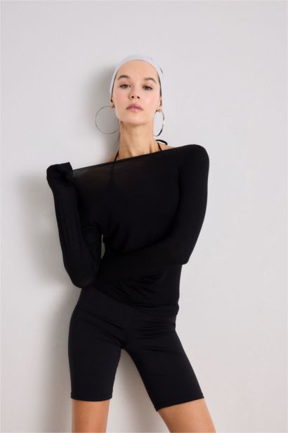Fall in Love Modal Cashmere Soft Texture Boat Neck Top