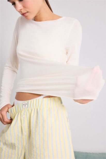 Fall in Love Modal Cashmere Soft Texture Boat Neck Top