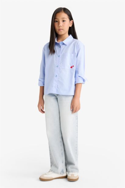 Chemise Oxford Oversize à manches longues pour fille
