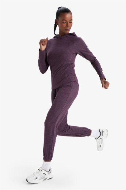 بنطلون جوجر رياضي ملمس ناعم قصة عادية بجيب من DeFactoFit