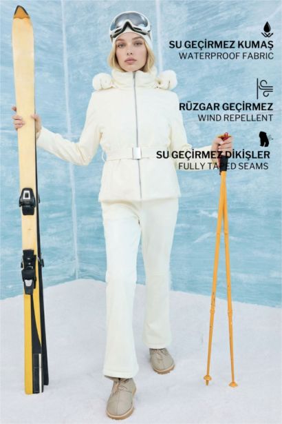 Regular Fit Flared Leg Extra Long Softshell Ski Trousers