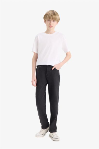 Straight Fit Denim Trousers