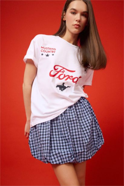 %100 Pamuk Ford Motor Company Oversıze Sırt Baskılı Tişört