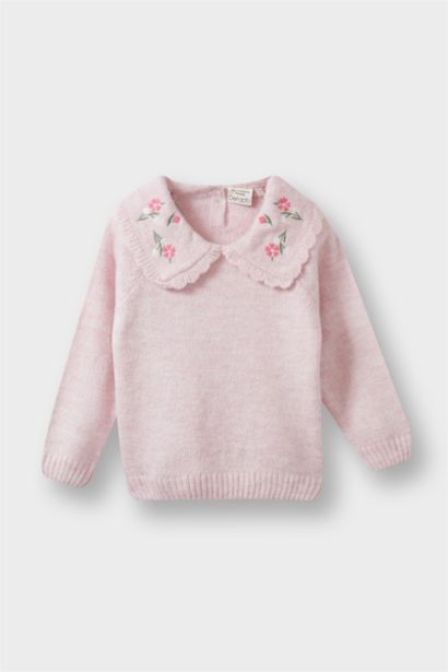 Baby Girl Regular Fit Big Neck Pullover