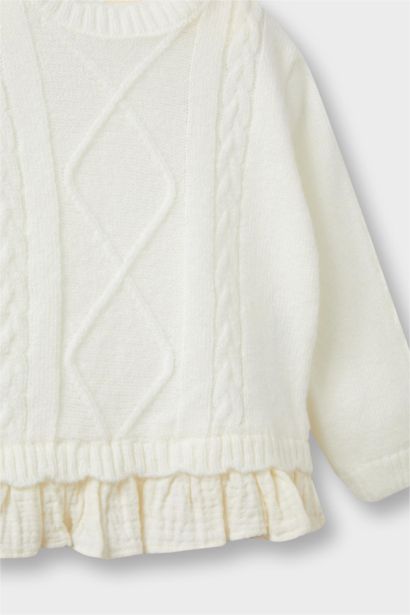 Baby Girl Regular Fit Crew Neck Pullover