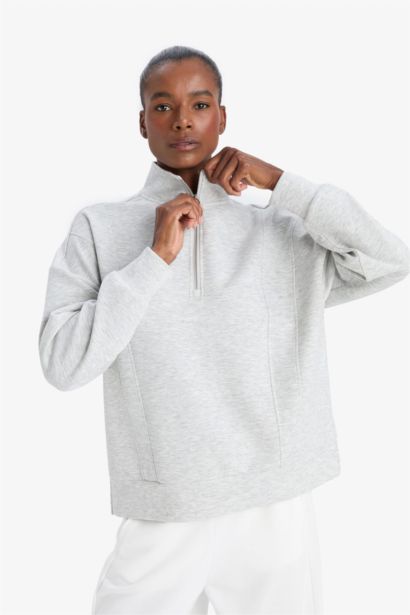 Oversize Fit Scuba Fabric Sweatshirt