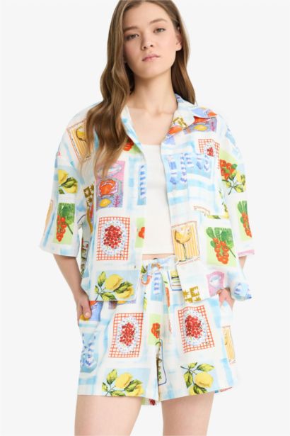 شورت قصير قطن بخصر عادي وقصة A