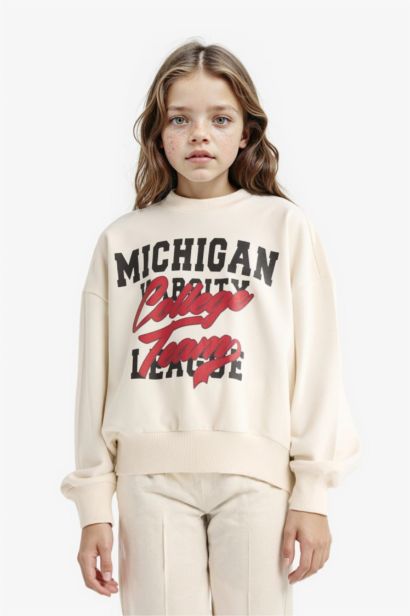 طقم بناتي سويت شيرت وسويت بانتس - قطعتين