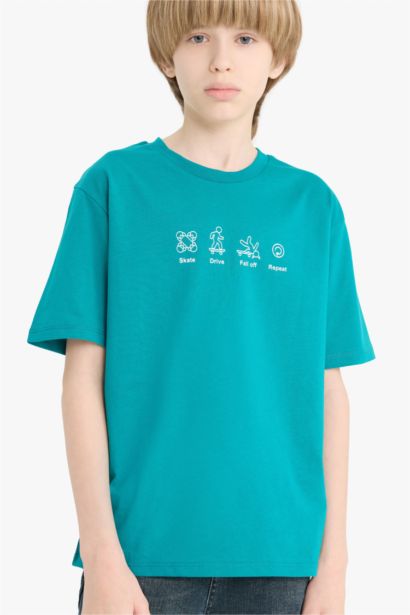 Boy Crew Neck Printed Short Sleeve T-Shirt