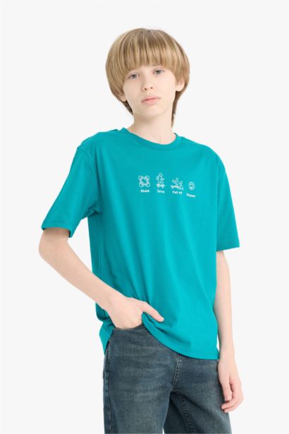 Boy Crew Neck Printed Short Sleeve T-Shirt