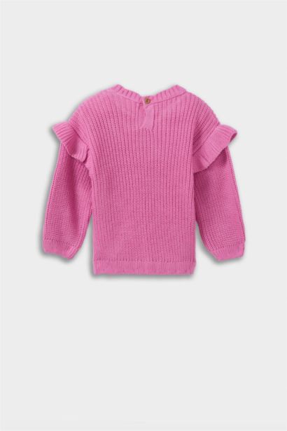 Pull en tricot à col rond pour bébé fille