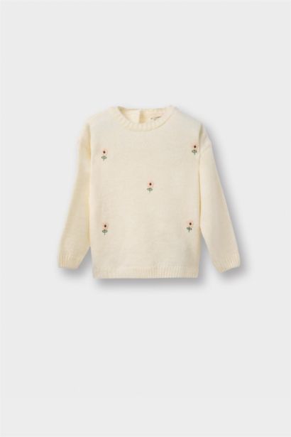 Baby Girl Regular Fit Crew Neck Animal Print Pullover