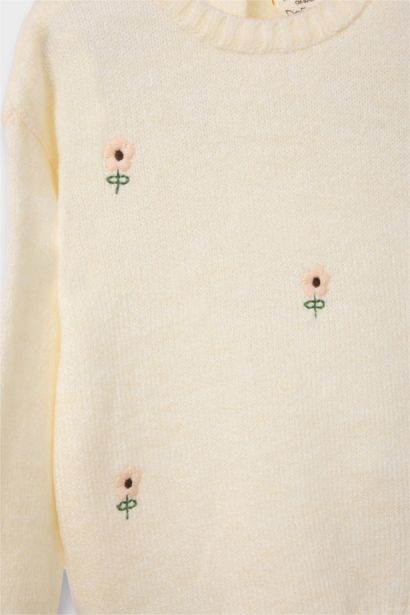 Baby Girl Regular Fit Crew Neck Animal Print Pullover