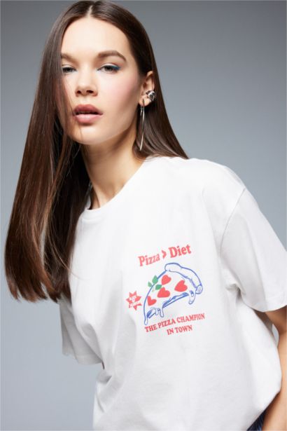 Oversize Fit Crew Neck Back Printed T-Shirt