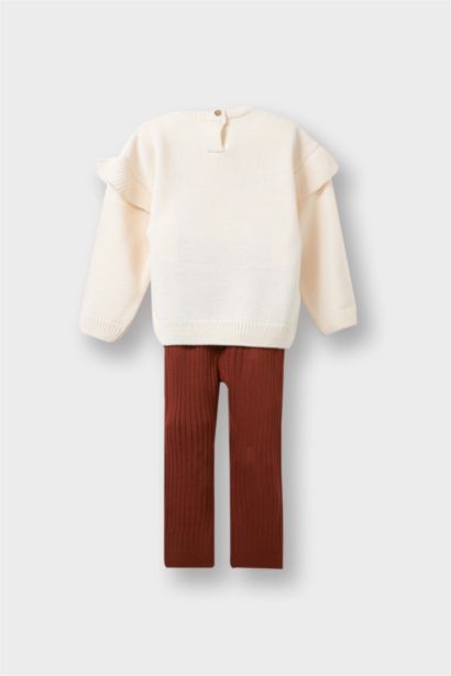 Baby Girl Floral Patterned Sweatshirt Leggings 2 Piece Set