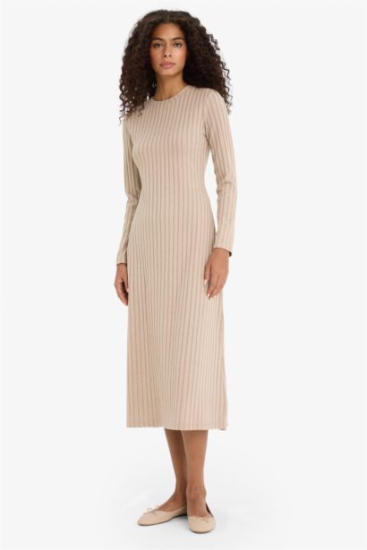 Bodycon Long Sleeve Crew Neck Dress