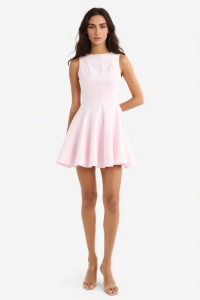 қайық тәріздес жаға жеңсіз Қысқа жеңді тоқылған көйлек