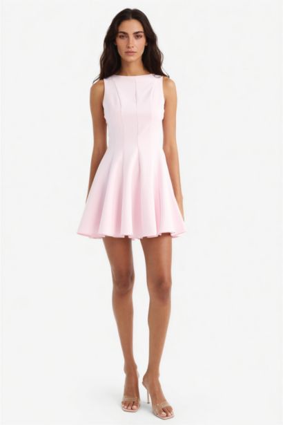 қайық тәріздес жаға жеңсіз Қысқа жеңді тоқылған көйлек