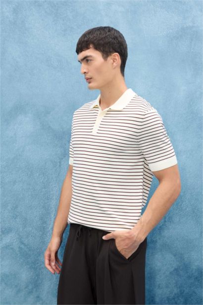 Standard Fit Polo Collar Knitwear Polo T-Shirt
