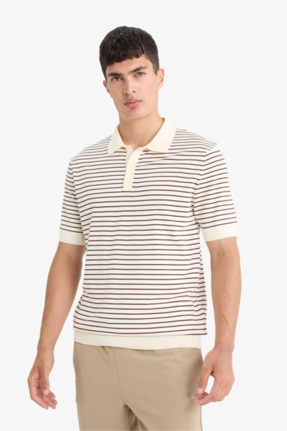 Standard Fit Polo Collar Knitwear Polo T-Shirt