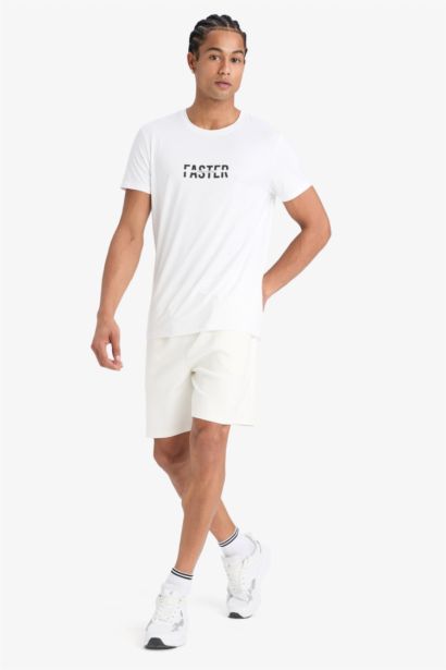 DeFactoFit Slim Fit Printed Sports Short Sleeve T-Shirt