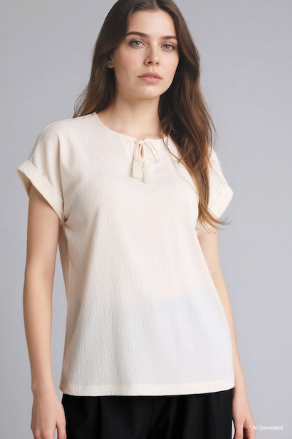 Regular Fit Crinkled Crew Neck T-shirt