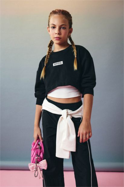 Ensemble Sweatshirt imprimé à col rond et Débardeur pour fille