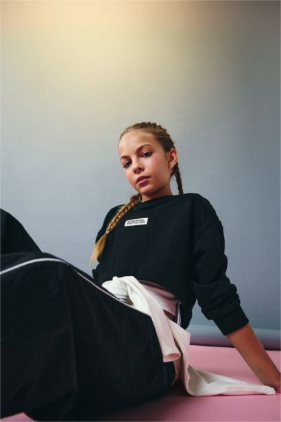 Ensemble Sweatshirt imprimé à col rond et Débardeur pour fille