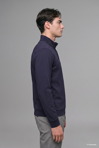 Regular Fıt Yarım Fermuarlı Sweatshirt