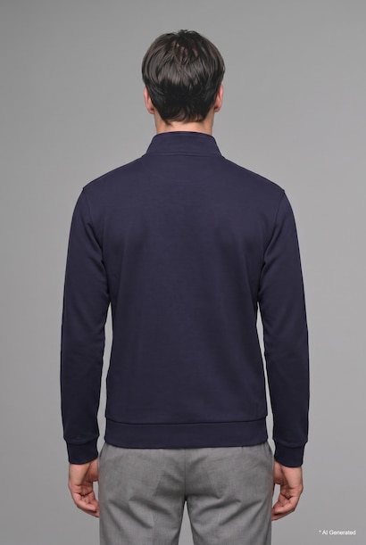 Regular Fıt Yarım Fermuarlı Sweatshirt