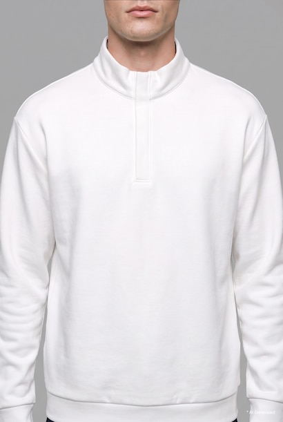 Regular Fıt Yarım Fermuarlı Sweatshirt
