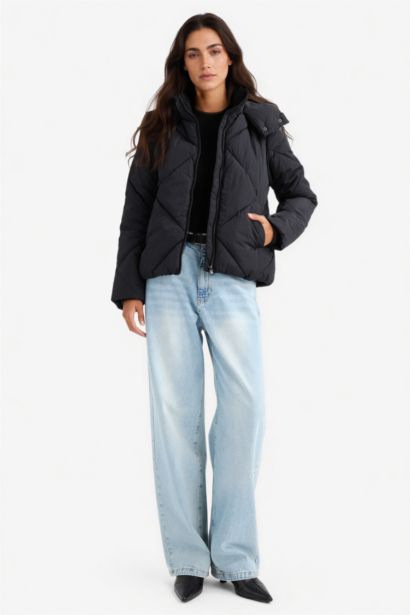 Su Geçirmez Standart Fıt Suni Kürk Astarlı Mont